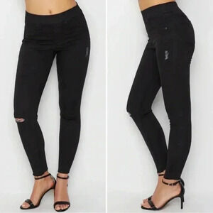 Spanx Vintage Distressed Ankle Skinny Jeans Black Size Medium